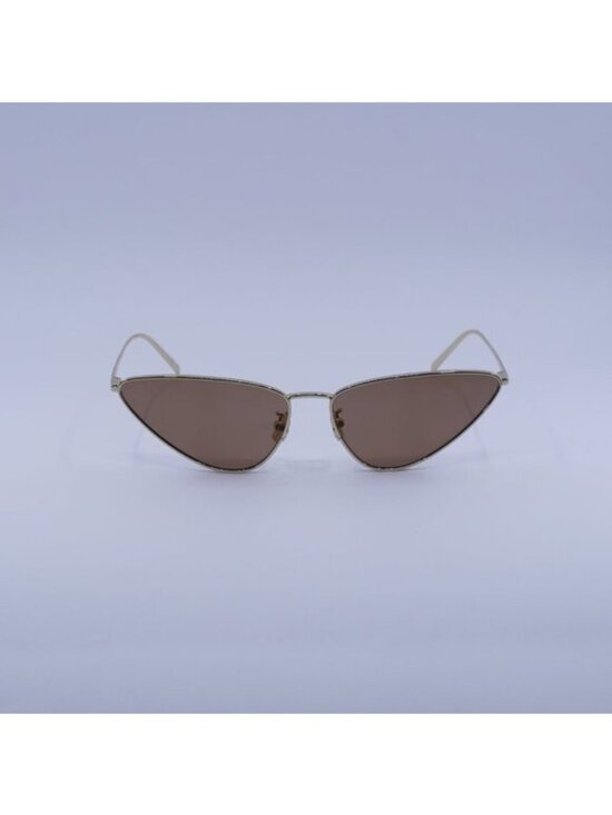 Saint Laurent SL487 003 Sunglasses Gold Cat Eye Frame, Brown Lenses main image 10
